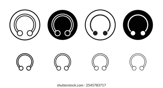 Piercing icon flat line symbol set.