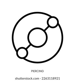 piercing icon. Line Art Style Design Isolated On White Background