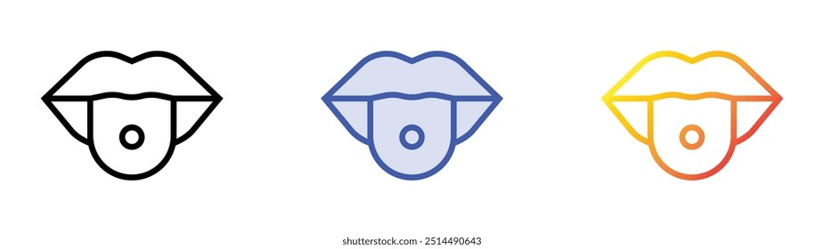 piercing icon. Linear, Blue Fill and Gradient Style Design Isolated On White Background