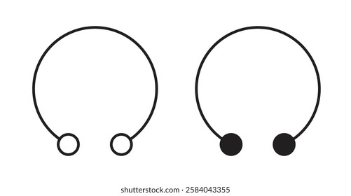 Piercing icon set in thin line. vector illustrations for web