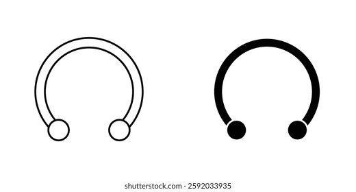 Piercing icon symbol collection on white background.