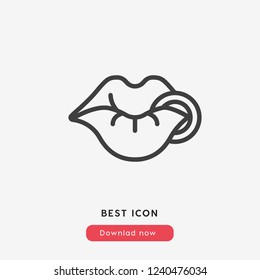 Piercing icon vector. Piercing symbol. Linear style sign for mobile concept and web design. Piercing symbol illustration. Pixel vector graphics - Vector.