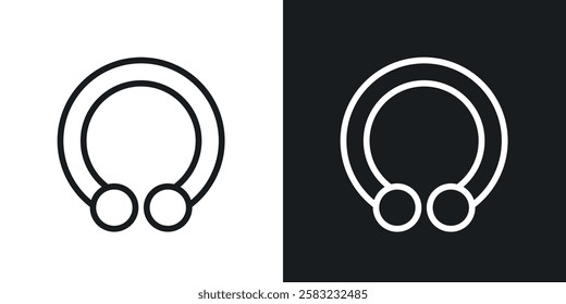 Piercing icons in black and white liner strokes for web design.