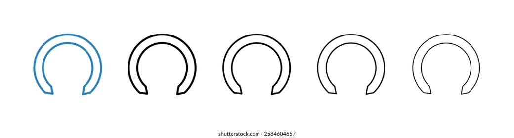 Piercing icons in five different stroke sizes