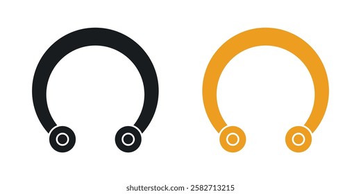 Piercing icons set vectors black and colored style