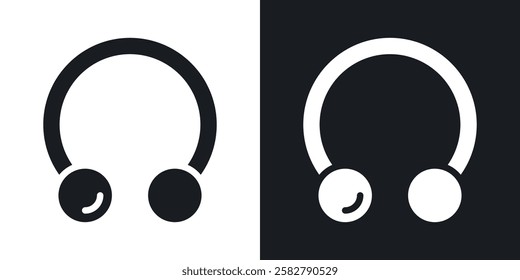 Piercing icons set vectors black and colored style