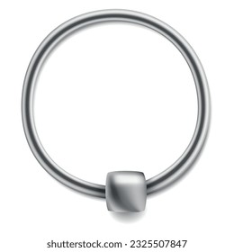 Piercing jewelery icon. Body metallic accessories. Beauty decoration, earring. Modern shape design. Vector illustration on white background