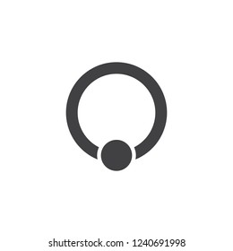 Piercing jewelry vector icon. filled flat sign for mobile concept and web design. Ball closure ring simple solid icon. Symbol, logo illustration. Pixel perfect vector graphics