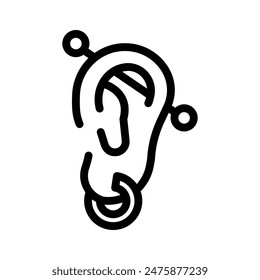 piercing line icon illustration vector graphic. Simple element illustration vector graphic, suitable for app, websites, and presentations isolated on white background