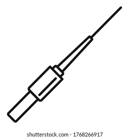 Piercing needle icon. Outline piercing needle vector icon for web design isolated on white background