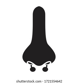 Piercing del icono del vector nasal.Icono del vector negro aislado en la perforación del fondo blanco de la nariz.