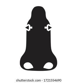 Piercing of nose vector icon.Black vector icon isolated on white background piercing of nose.