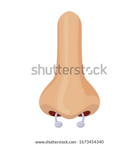 Piercing of nose vector icon.Cartoon vector icon isolated on white background piercing of nose.