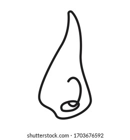 Piercing of nose vector icon.Outline vector icon isolated on white background piercing of nose.