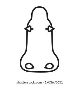 Piercing der Nase Vektorillustration Symbol.Umrissene Vektorillustration Symbol einzeln auf weißem Hintergrund Piercing der Nase.