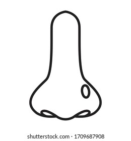 Piercing of nose vector icon.Outline vector icon isolated on white background piercing of nose.