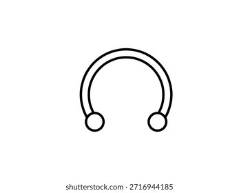 Icono de contorno de perforación aislado sobre fondo blanco.