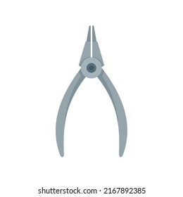 Zange-Symbol durchdringen. Flache Illustration von Piercings, Vektorsymbol einzeln auf weißem Hintergrund