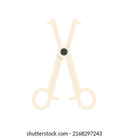 Piercing scissors icon. Flat illustration of piercing scissors vector icon isolated on white background