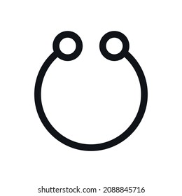 Piercing simple line vector icon.