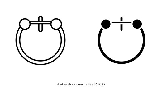 Piercing vectors icons set in filled and strokes on white background