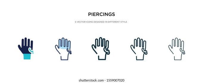 piercings icon in different style vector illustration. two colored and black piercings vector icons designed in filled, outline, line and stroke style can be used for web, mobile, ui