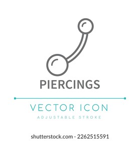 Piercings Jewelry Vector Line Icon
