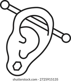 Piercings Línea de Vector icono Diseño