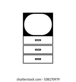 pier-glass dressing table Icon Vector Illustration
