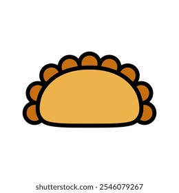 Pierogi cartoon. Dumpling cartoon. Happy thanksgiving cartoon. Digital art illustration.