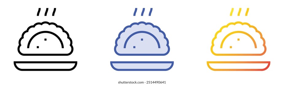pierogi icon. Linear, Blue Fill and Gradient Style Design Isolated On White Background