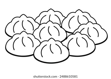 Pierogi line art food lovers artwork