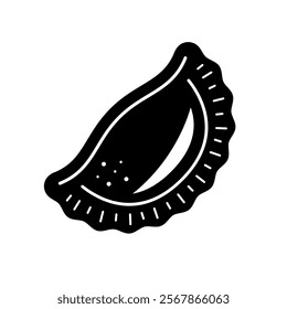 Pierogi vector icon in black style isolated on white background