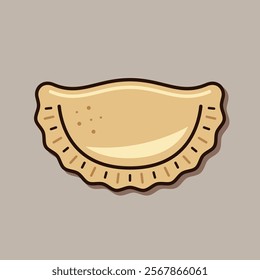Pierogi vector illustration in colorful style on light background