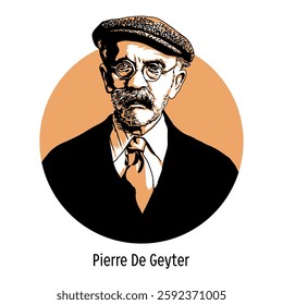 Pierre De Geyter is a worker and musician who became famous for composing the music for the anthem "The Internationale". Vector illustration, hand drawn