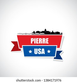 Pierre skyline - South Dakota, United States of America, USA - vector illustration