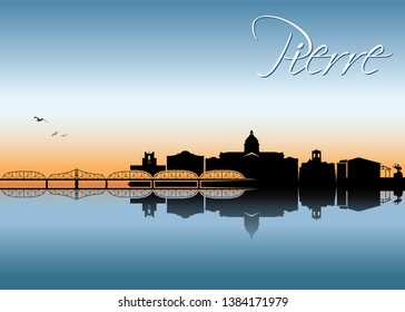 Pierre skyline - South Dakota, United States of America, USA - vector illustration