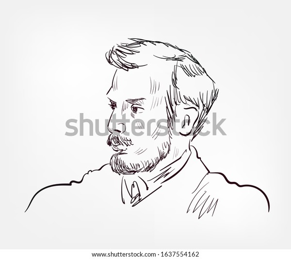 Pierreauguste Renoir French Artist Vector Sketch Stock Vector (Royalty ...