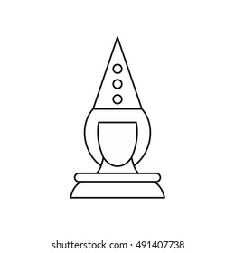 Pierrot clown icon in outline style isolated on white background vector illustration