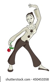 A pierrot girl dancing
