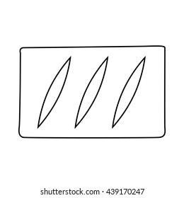 Pies of puff pastry icon, outline style