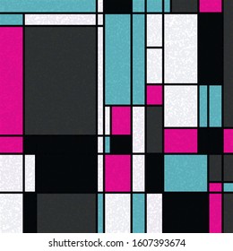 Piet Mondrian Style Computational Generative Art background illustration