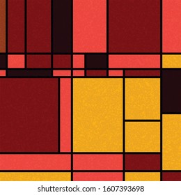 Piet Mondrian Style Computational Generative Art background illustration