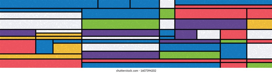 Piet Mondrian Style Computational Generative Art background illustration