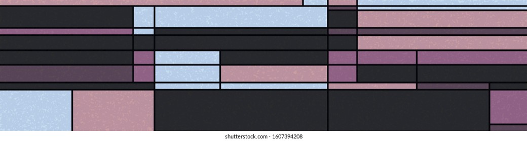 Piet Mondrian Style Computational Generative Art background illustration