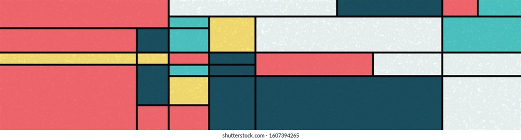 Piet Mondrian Style Computational Generative Art background illustration