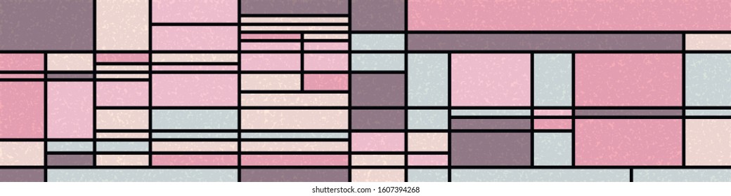 Piet Mondrian Style Computational Generative Art background illustration