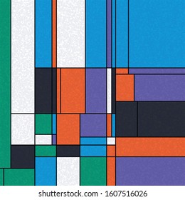 Piet Mondrian Style Computational Generative Art background illustration