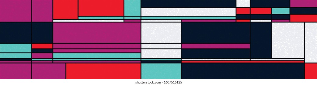 Piet Mondrian Style Computational Generative Art background illustration