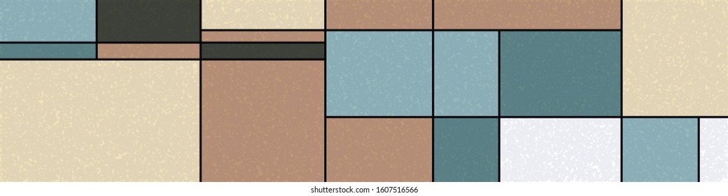 Piet Mondrian Style Computational Generative Art background illustration